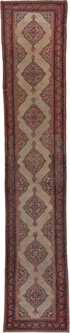 Antique Cam Hamadan Runner Rug (3' x 16')