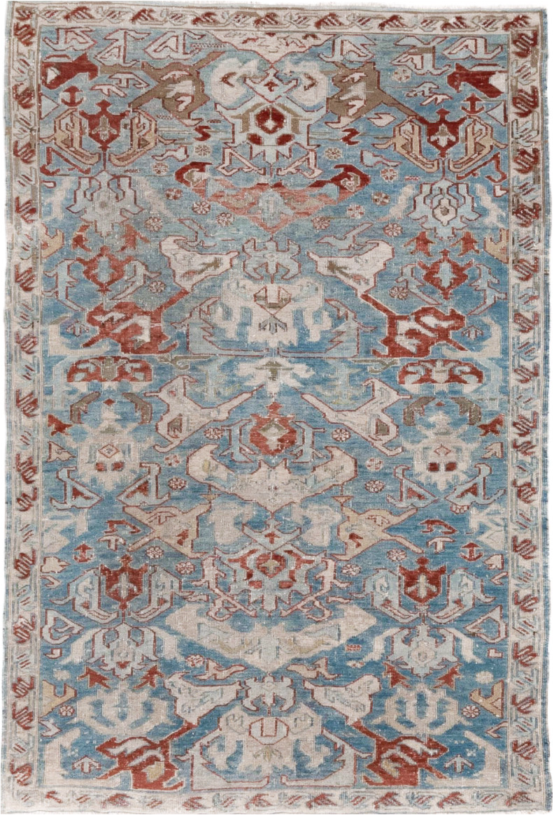 3' x 5' one-of-a-kind handmade vintage Sumak small size rug. Color palette: brown, dark gray, dim gray, gainsboro, gray