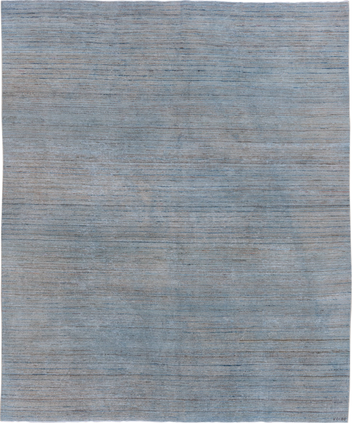 7' x 9' one-of-a-kind handmade vintage Oushak rug. Color palette: blue, dark gray, dim gray, gray, light blue, light gray