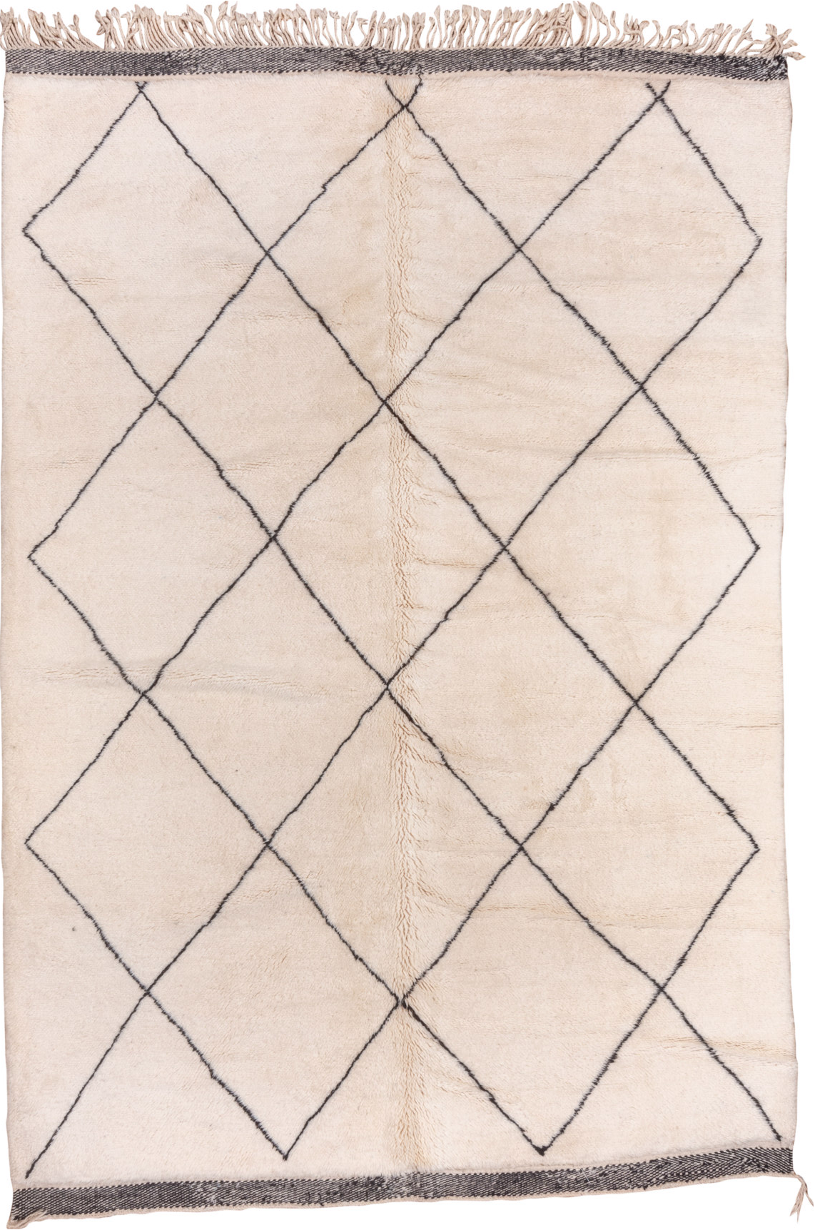 8' x 12' one-of-a-kind handmade vintage Moroccan large size rug. Color palette: antiquewhite, brown, dark gray, dim gray