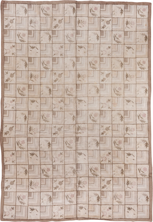 Antique Hooked Area Rug (9' x 13')