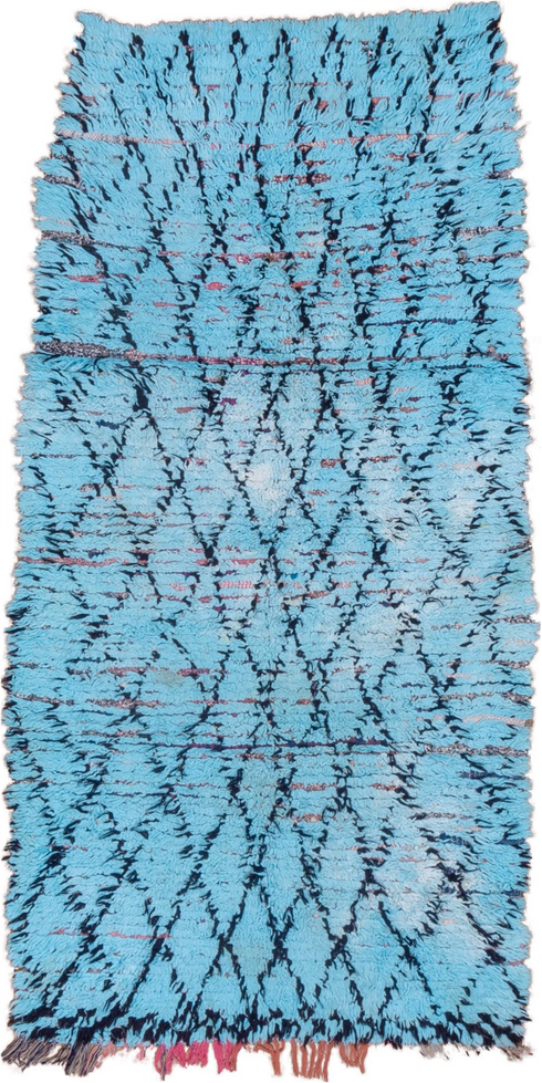 Vintage Rag Rug Runner Rug (3' x 7')