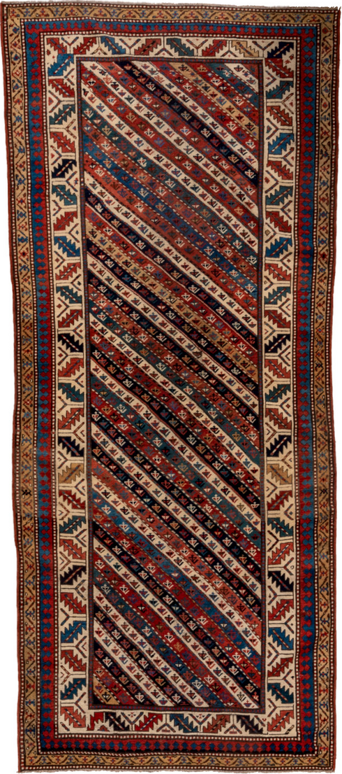 Antique Kazak Runner Rug (4' x 9')