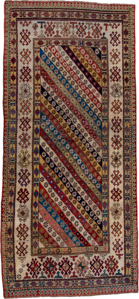 Antique Caucasian Runner Rug (4' x 8')