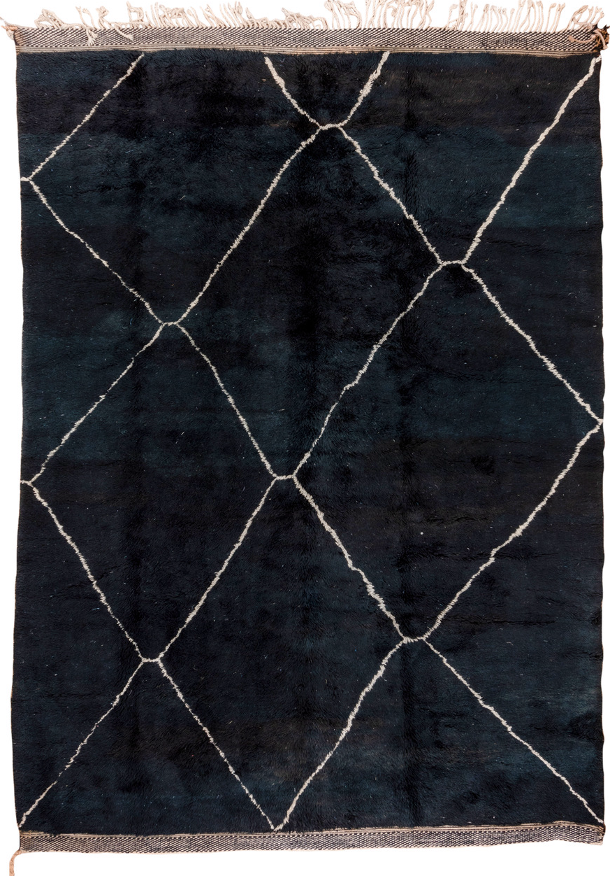 9' x 12' one-of-a-kind handmade vintage Moroccan large size rug. Color palette: gray, light gray, pink, black, off-white