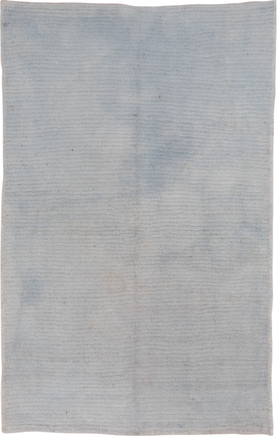 5' x 7' one-of-a-kind handmade vintage Konya rug. Color palette: dark gray, dim gray, gainsboro, gray, light gray, off-white