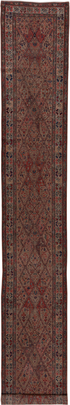 Antique Cam Hamadan Runner Rug (2' x 18')