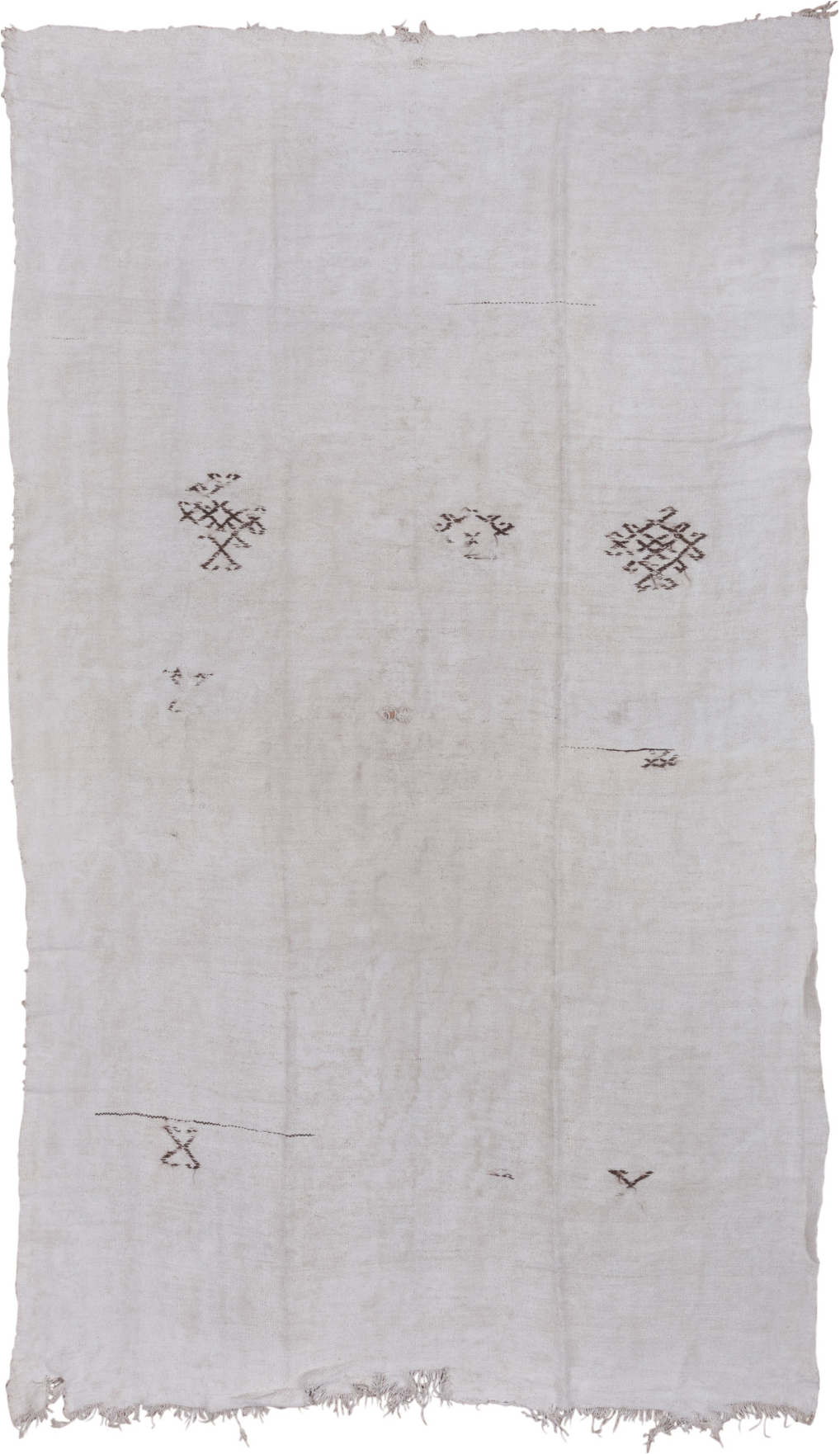 7' x 12' one-of-a-kind handmade vintage Hemp Kilim large size rug. Color palette: dark gray, gainsboro, gray, light gray