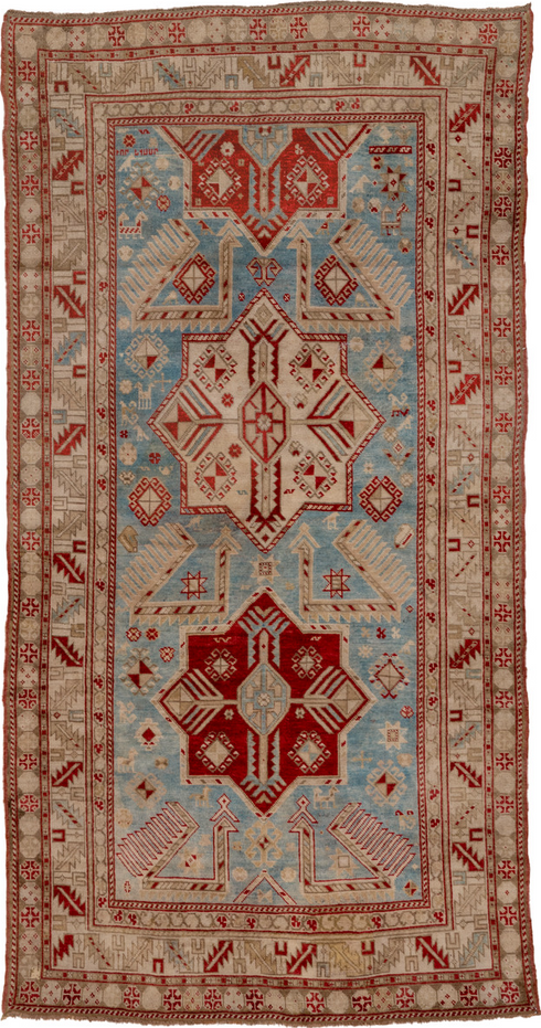 Antique Caucasian Runner Rug (3' x 7')