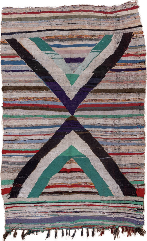 Vintage Rag Rug Area Rug (5' x 8')