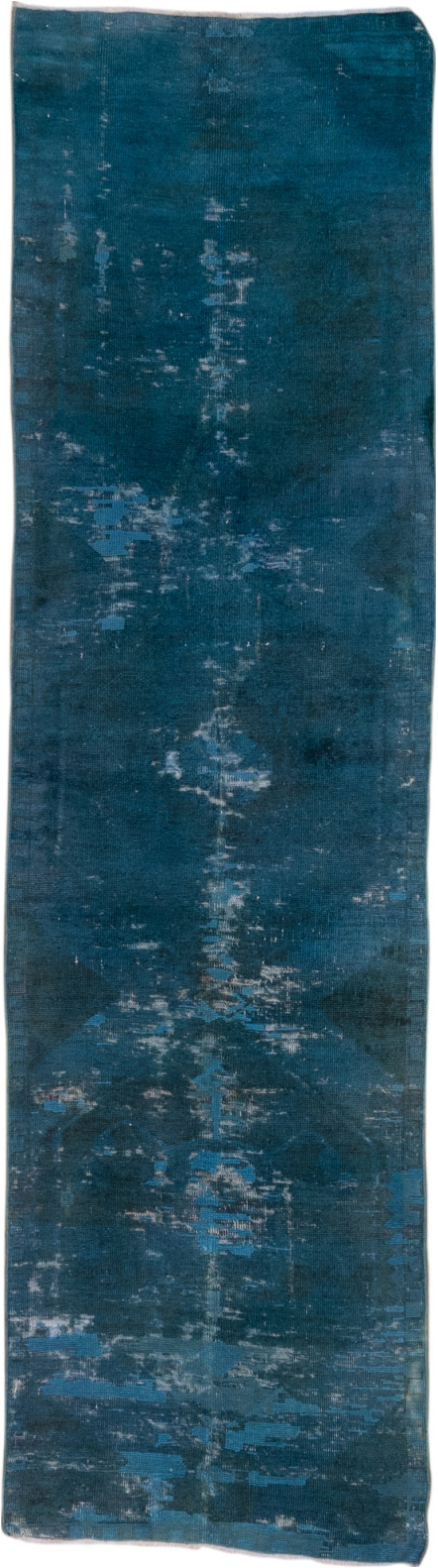 2' x 8' one-of-a-kind handmade vintage Oushak runner rug. Color palette: arapawa, blue, gray, light slate gray, off-white