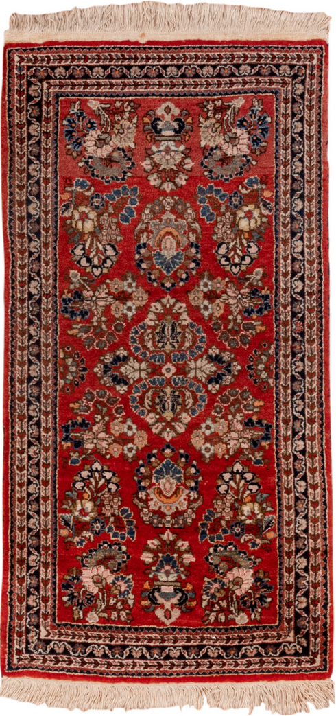 Antique Sarouk Area Rug (2' x 4')