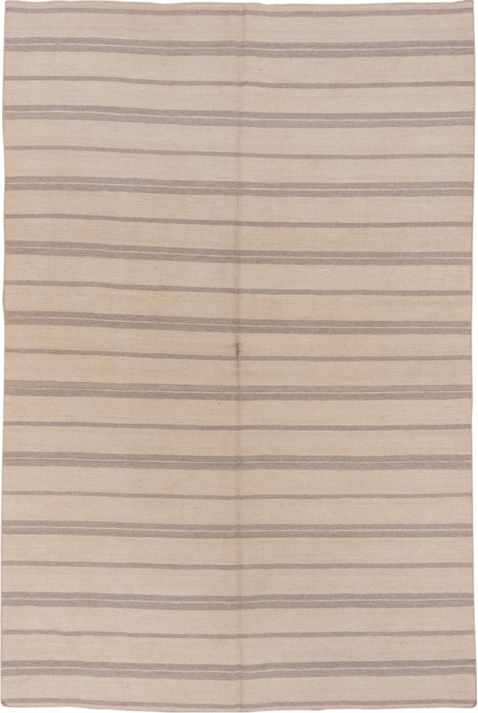 5' x 8' one-of-a-kind handmade vintage Kilim medium size rug. Color palette: brown, gray, light gray, off-white, orange