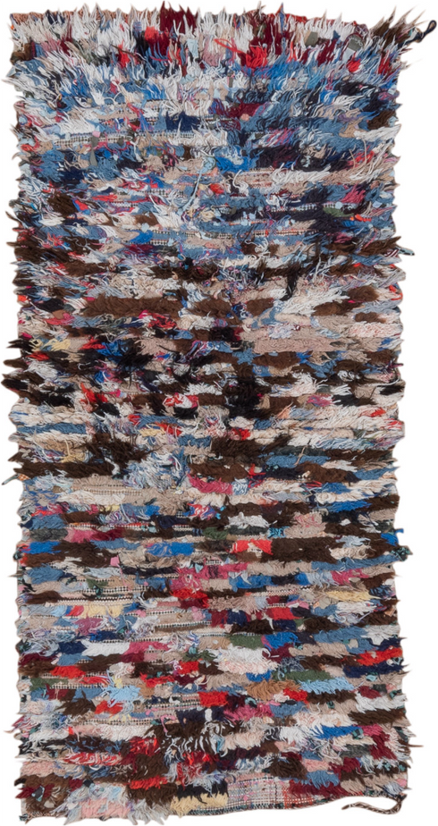 Vintage Rag Rug Runner Rug (2' x 6')