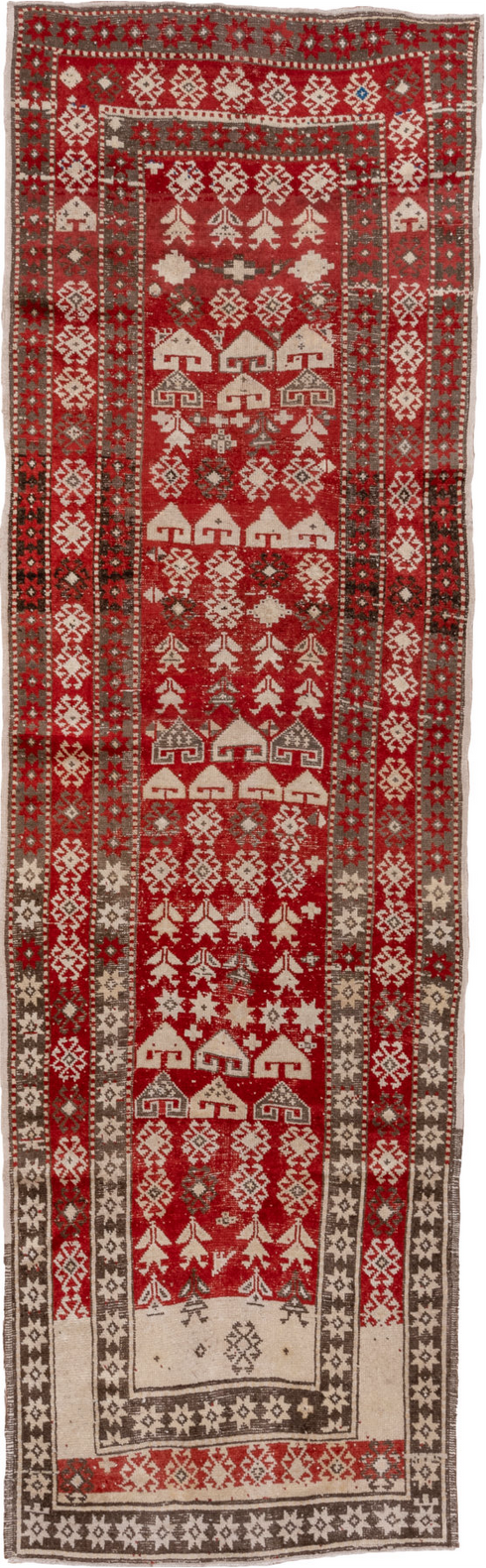 Antique Caucasian Runner Rug (4' x 13')