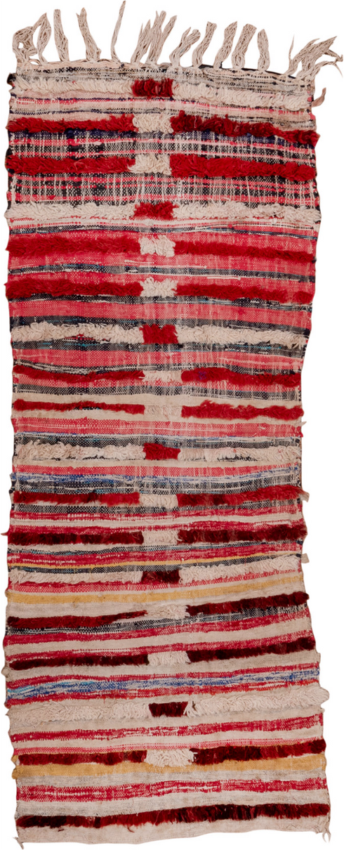 Vintage Rag Rug Runner Rug (2' x 6')