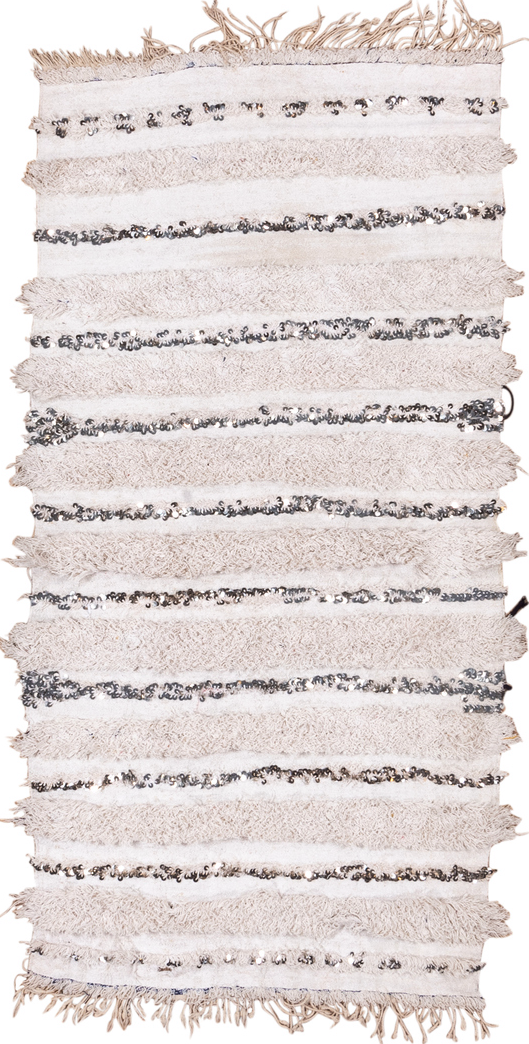 4' x 6' one-of-a-kind handmade vintage small size rug. Color palette: gray, off-white, light gray, pink, black, gainsboro