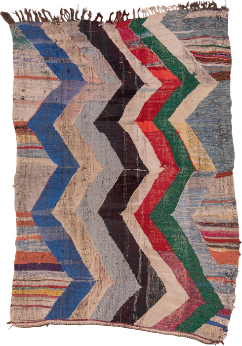 Vintage Rag Rug Area Rug (4' x 6')