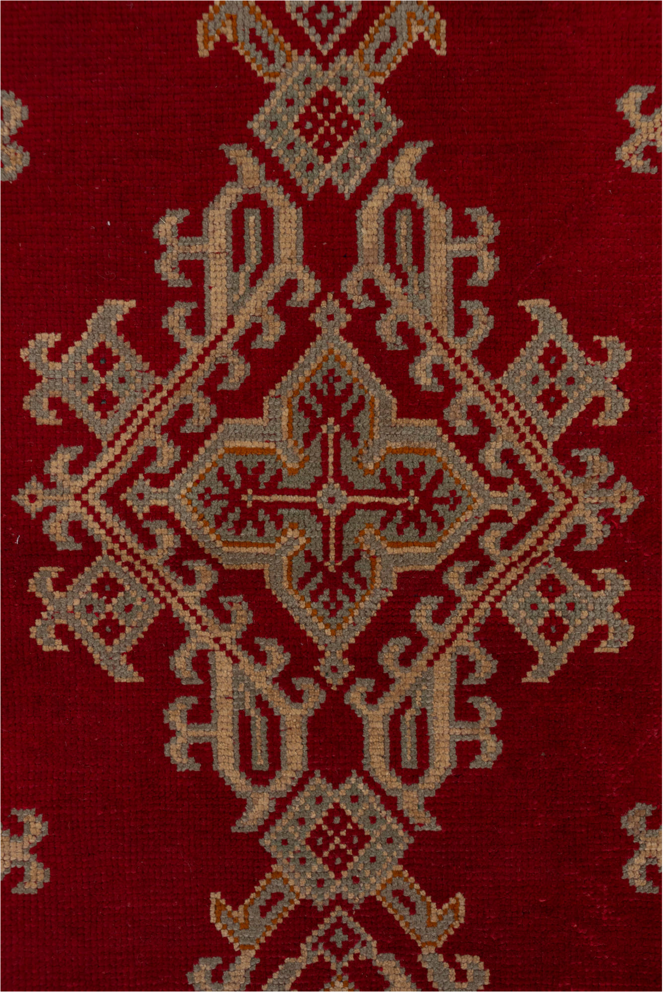 3' x 17' one-of-a-kind handmade vintage Oushak runner rug. Color palette: brown, off-white, pink, red, snow, white