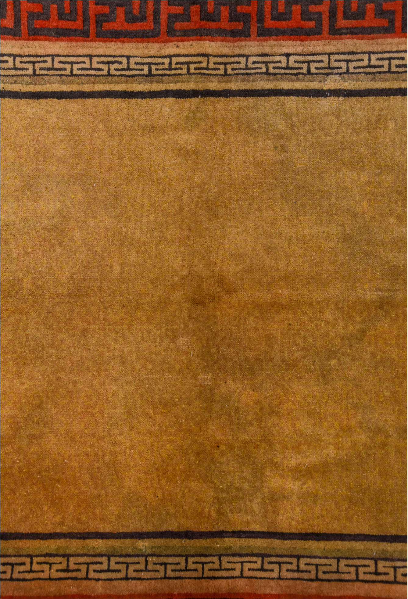 3' x 6' one-of-a-kind handmade vintage Chinese small size rug. Color palette: black, brown, dark red, fire brick, maroon