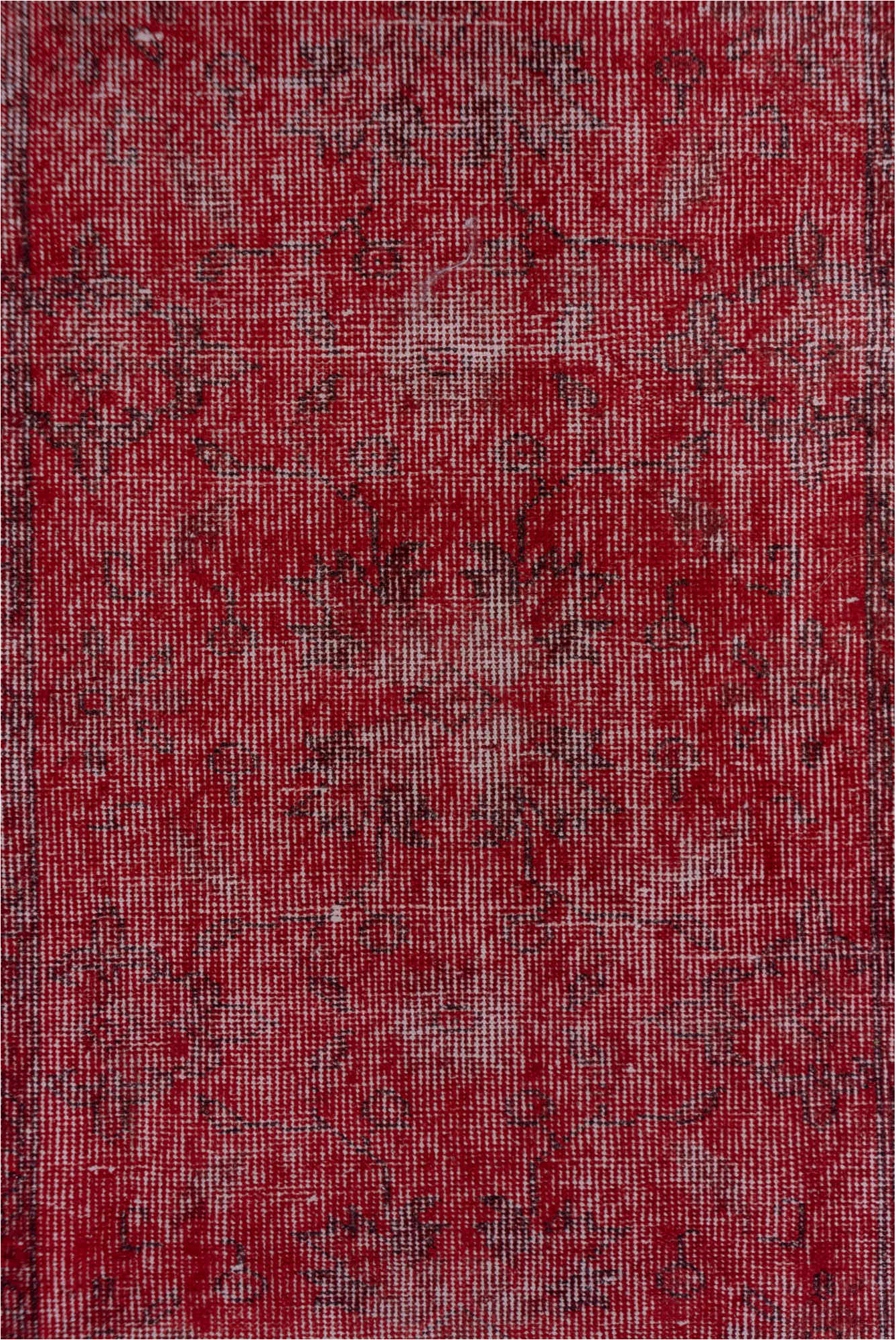 3' x 10' one-of-a-kind handmade vintage Overdyed runner rug. Color palette: brown, off-white, orange, pink, red, wine