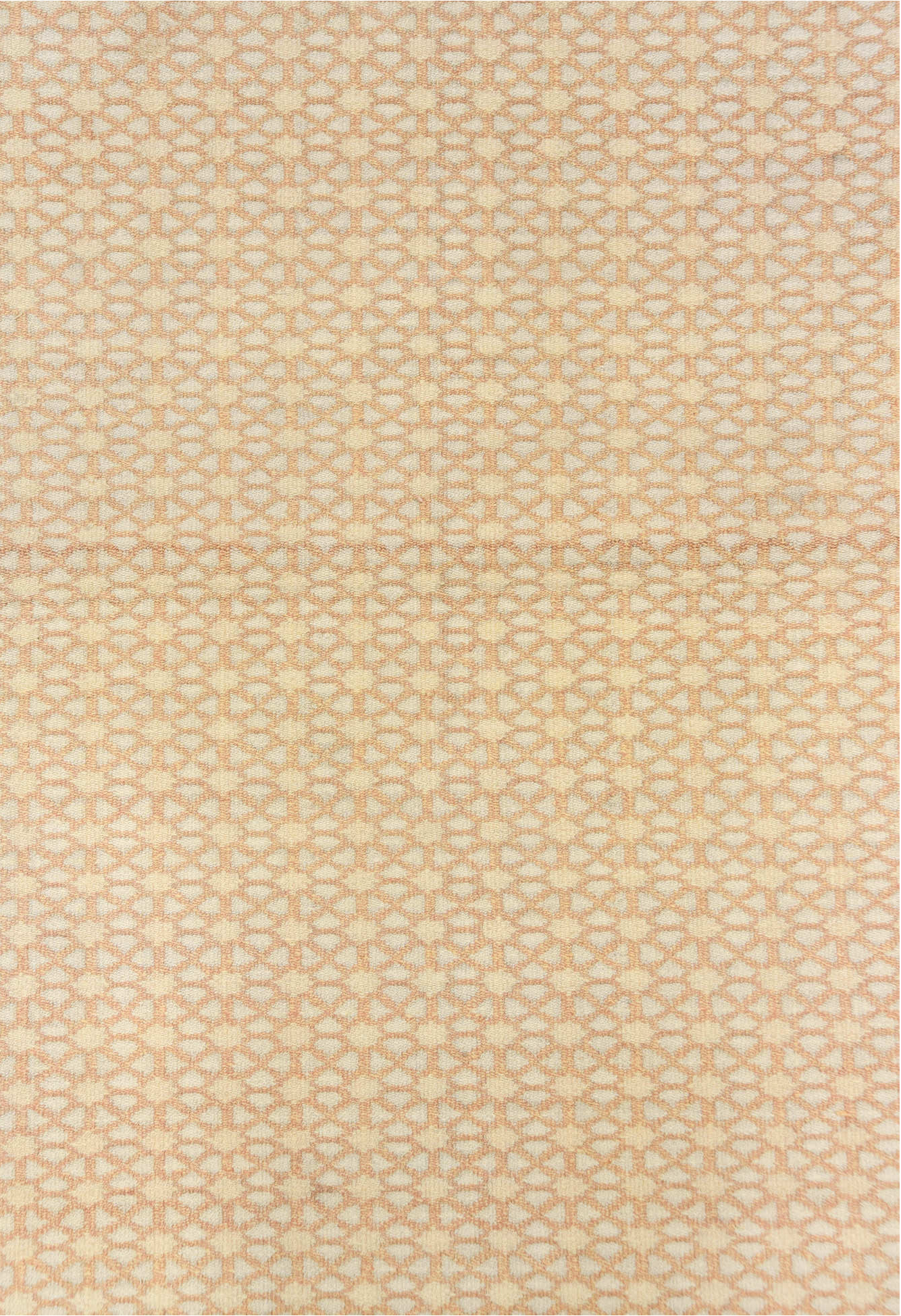 3' x 6' one-of-a-kind handmade vintage Dhurrie small size rug. Color palette: antiquewhite, brown, burlywood, off-white