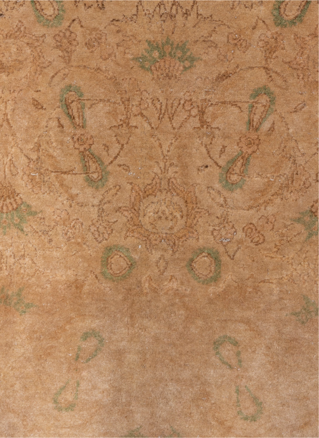 4' x 6' one-of-a-kind handmade vintage Kashan small size rug. Color palette: brown, gray, light gray, off-white