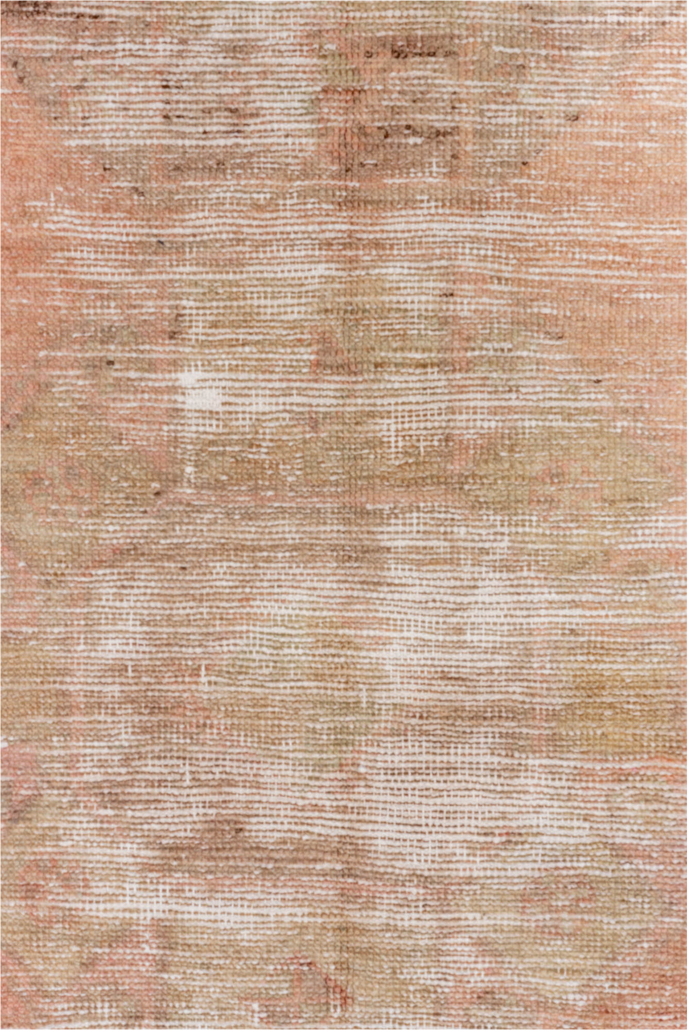 3' x 11' one-of-a-kind handmade vintage Oushak runner rug. Color palette: brown, gray, off-white, orange, pink, snow, white