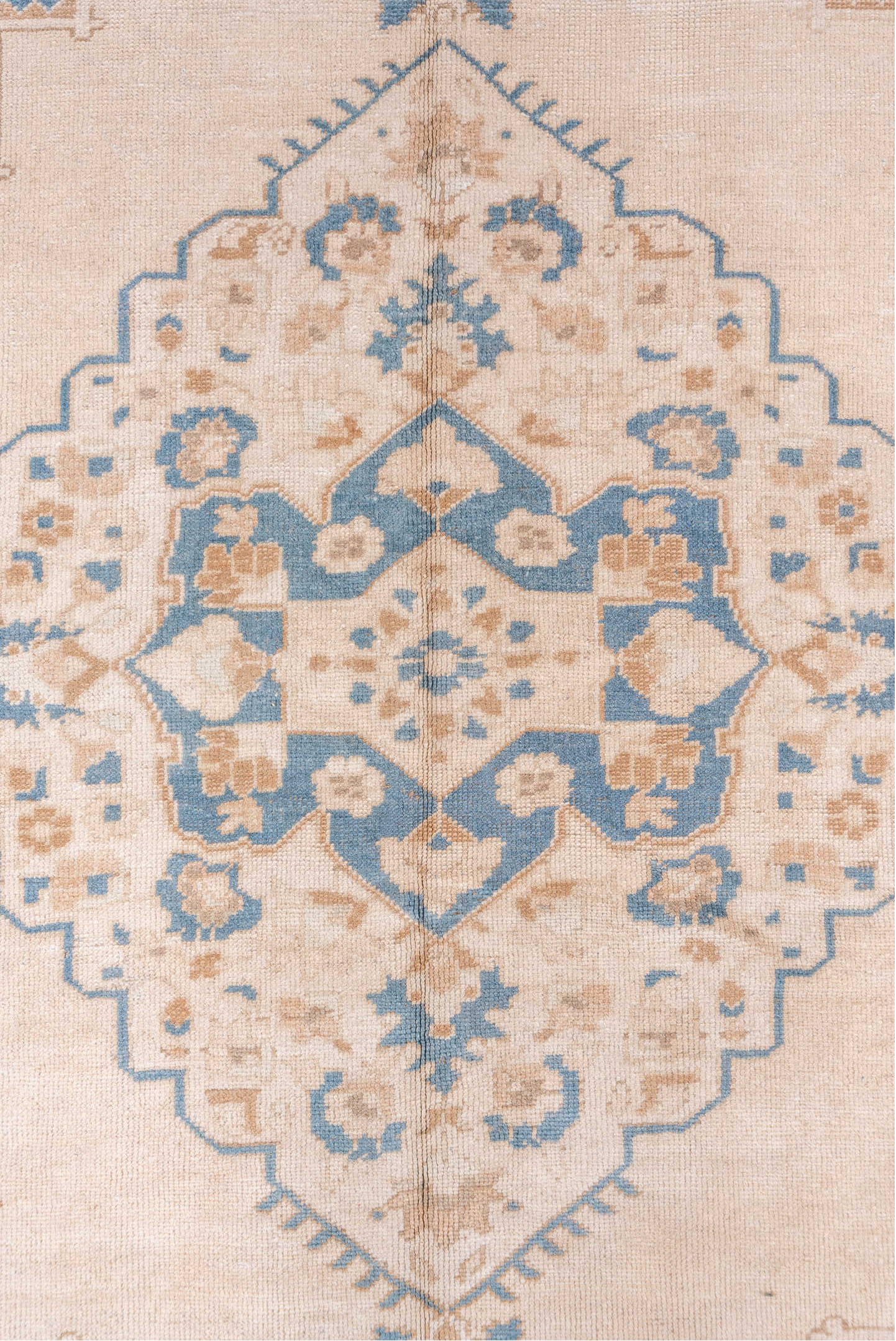 3' x 4' one-of-a-kind handmade vintage Senne small size rug. Color palette: gray, pink, brown, light gray, off-white