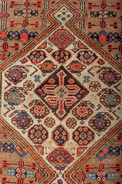 Antique Cam Hamadan Runner Rug (2' x 11')