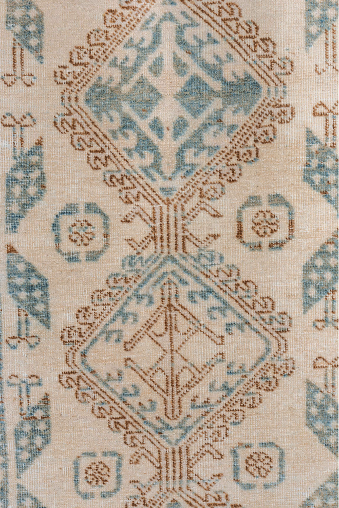 2' x 14' one-of-a-kind handmade vintage Sarab runner rug. Color palette: brown, dark gray, dim gray, gainsboro, gray