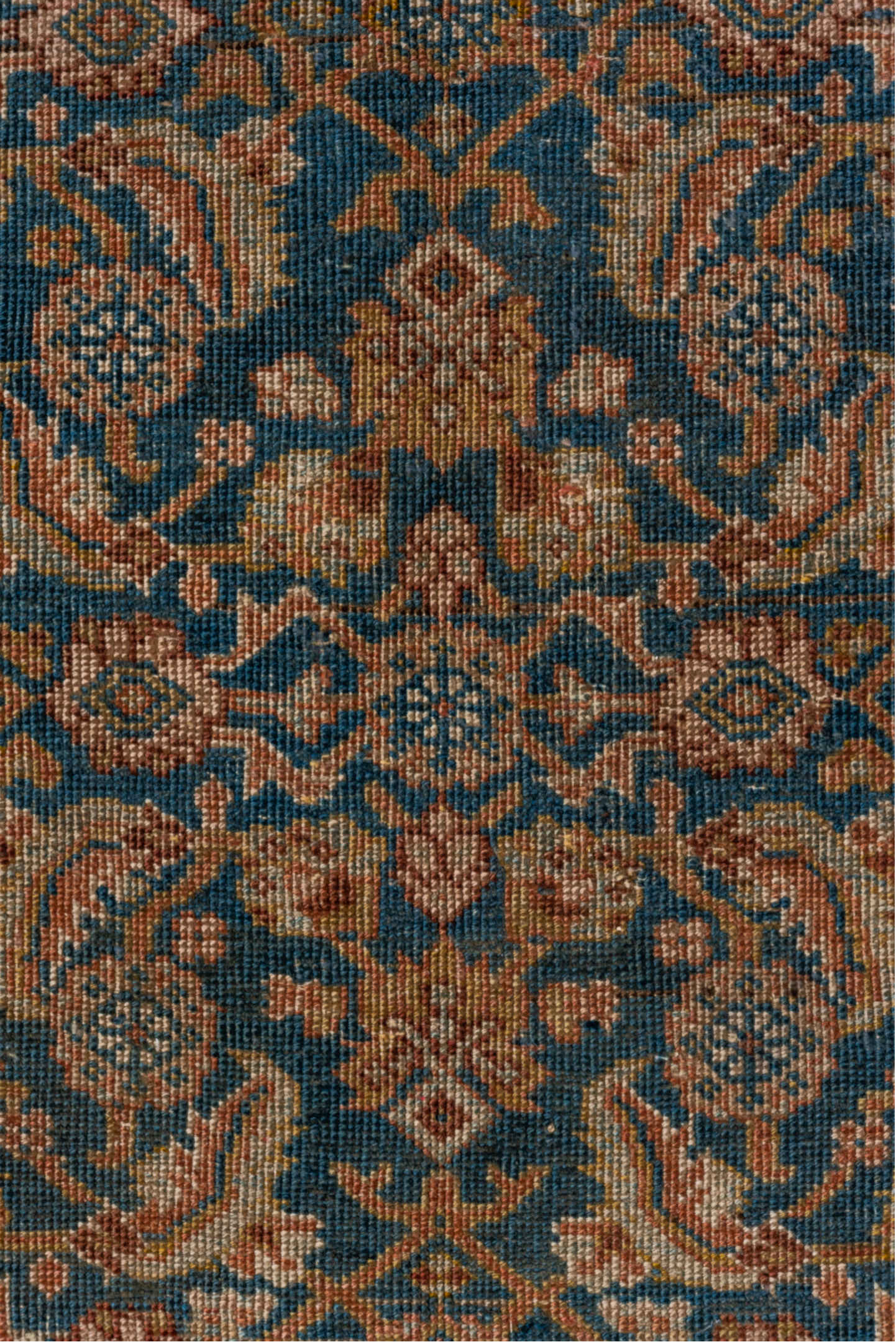 5' x 11' one-of-a-kind handmade vintage Bidjar rug. Color palette: gray, black, brown, blue, charcoal, dim gray