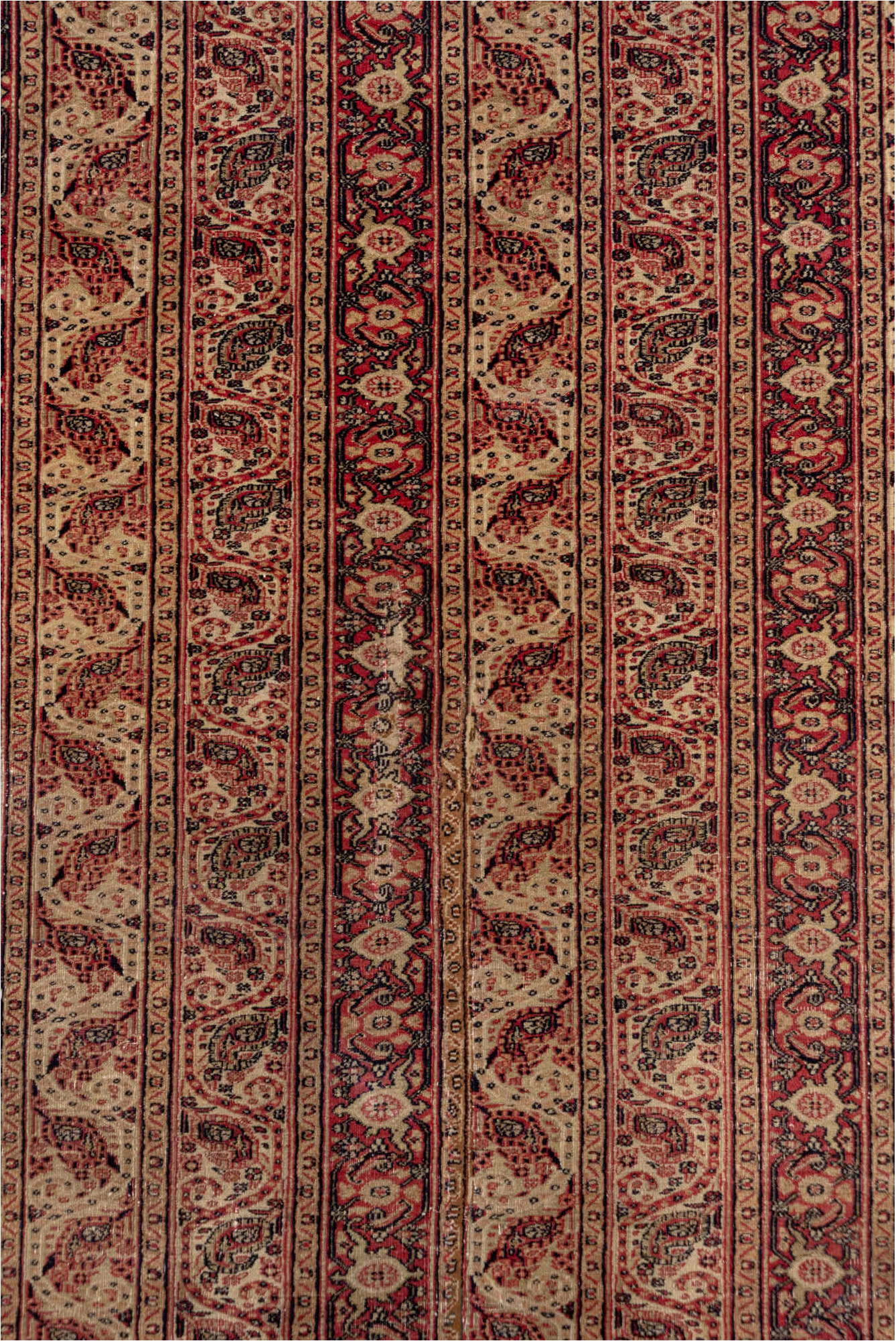 4' x 8' one-of-a-kind handmade vintage Khorassan rug. Color palette: brown, pink, red