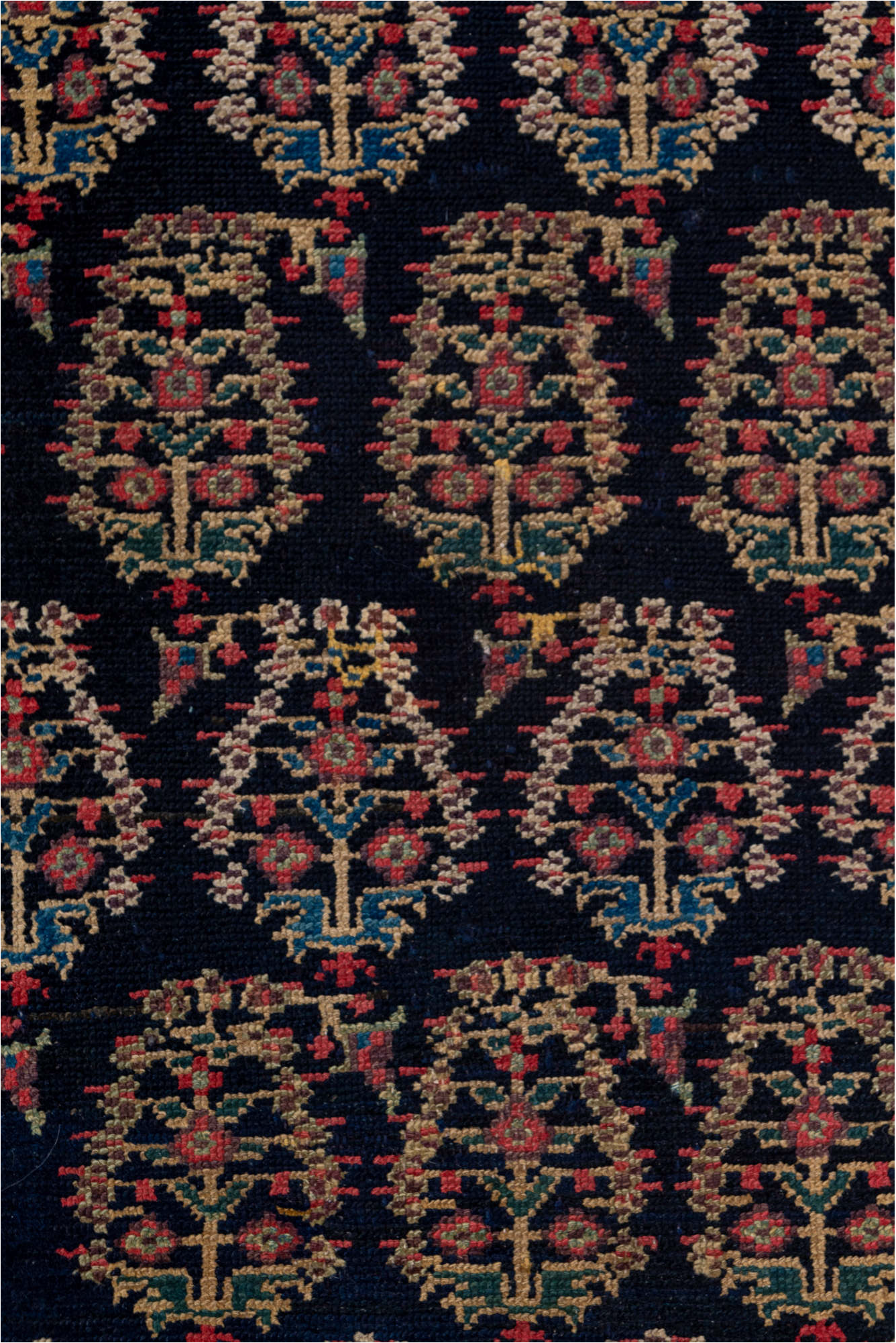 3' x 15' one-of-a-kind handmade vintage NW Persian runner rug. Color palette: brown, dim gray, gray, pink, red