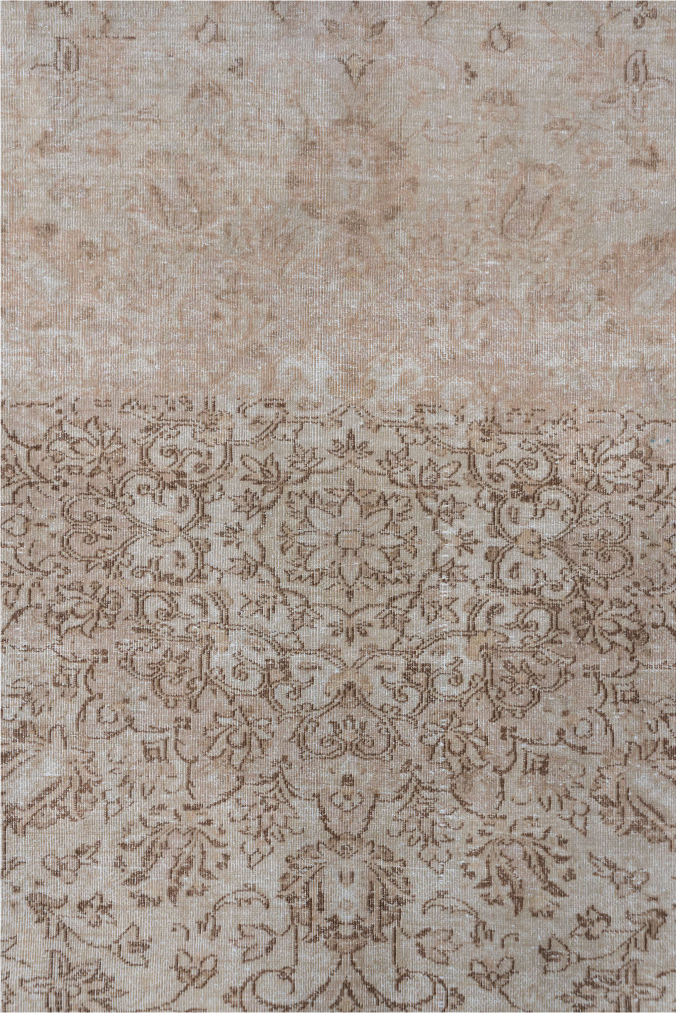 9' x 12' one-of-a-kind handmade vintage Tabriz large size rug. Color palette: brown, gray, light gray, off-white, pink