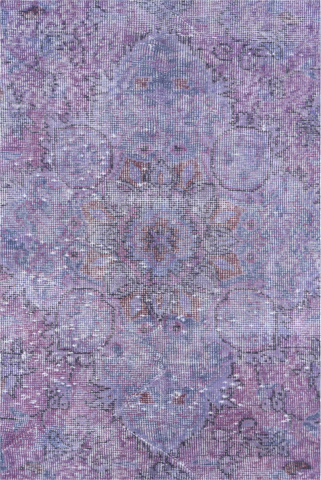 5' x 9' one-of-a-kind handmade vintage Overdyed medium size rug. Color palette: blue, gray, light blue, light gray