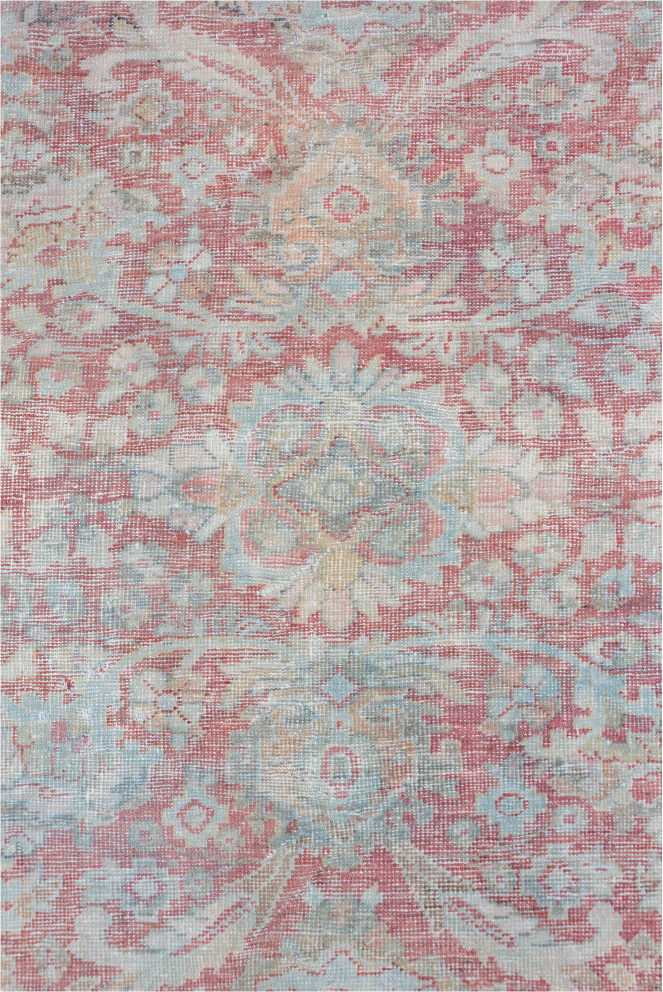 7' x 10' one-of-a-kind handmade vintage Mahal large size rug. Color palette: dark gray, gainsboro, gray, light blue