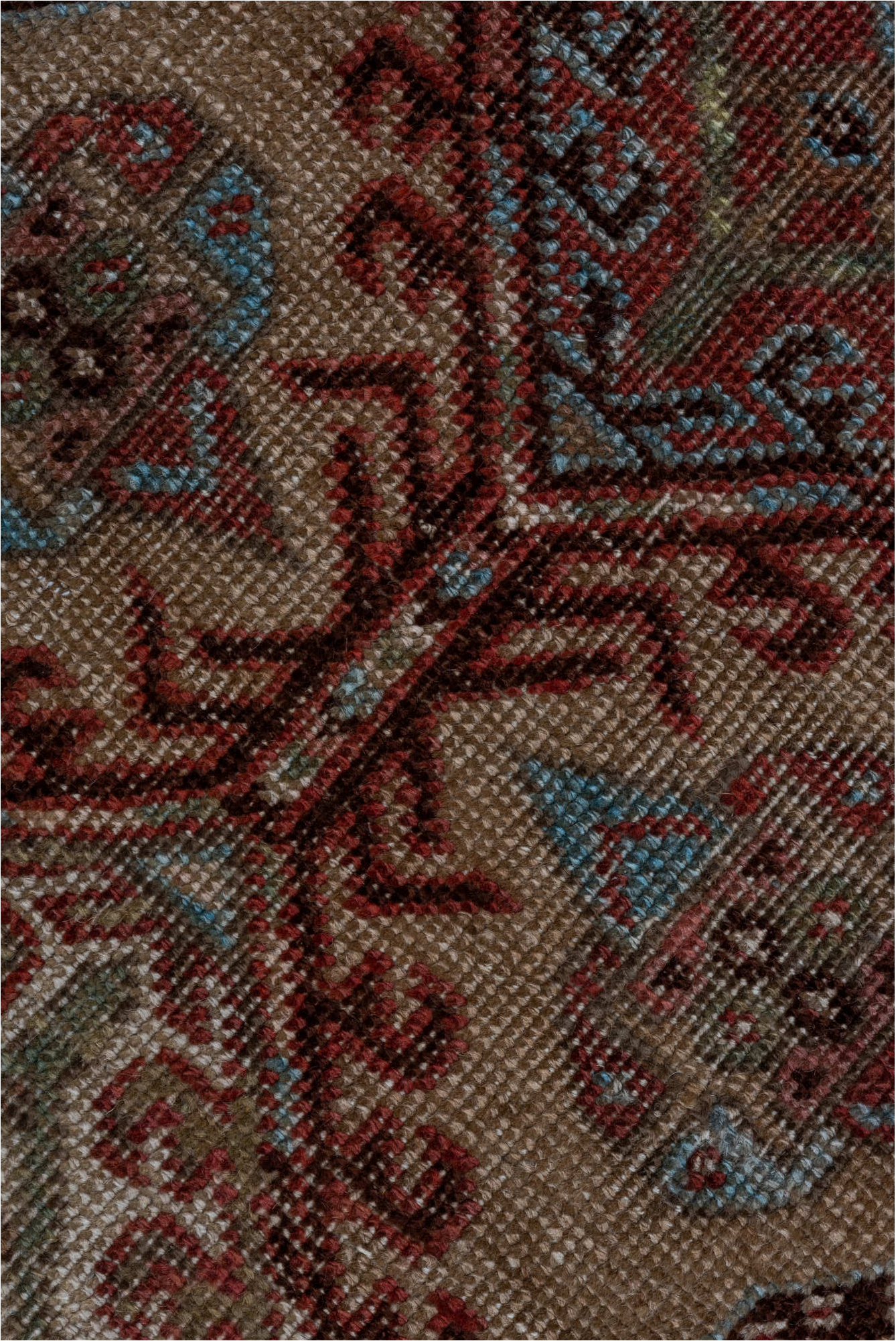 2' x 17' one-of-a-kind handmade vintage Sarab runner rug. Color palette: pink, gray, brown, red, off-white, redwood