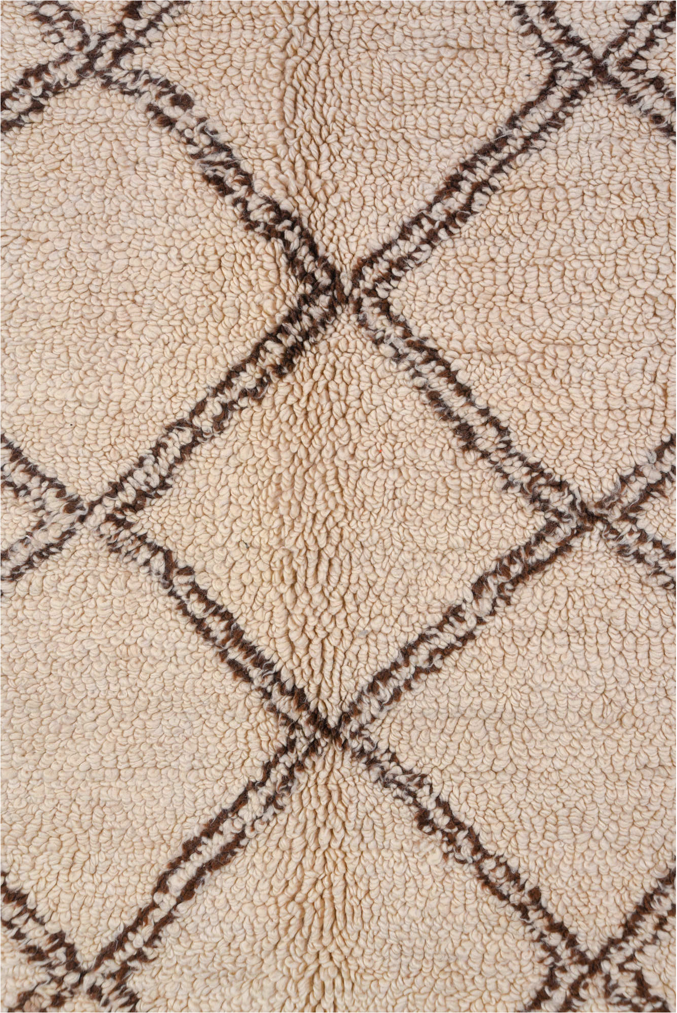 6' x 10' one-of-a-kind handmade vintage Moroccan large size rug. Color palette: brown, off-white, orange