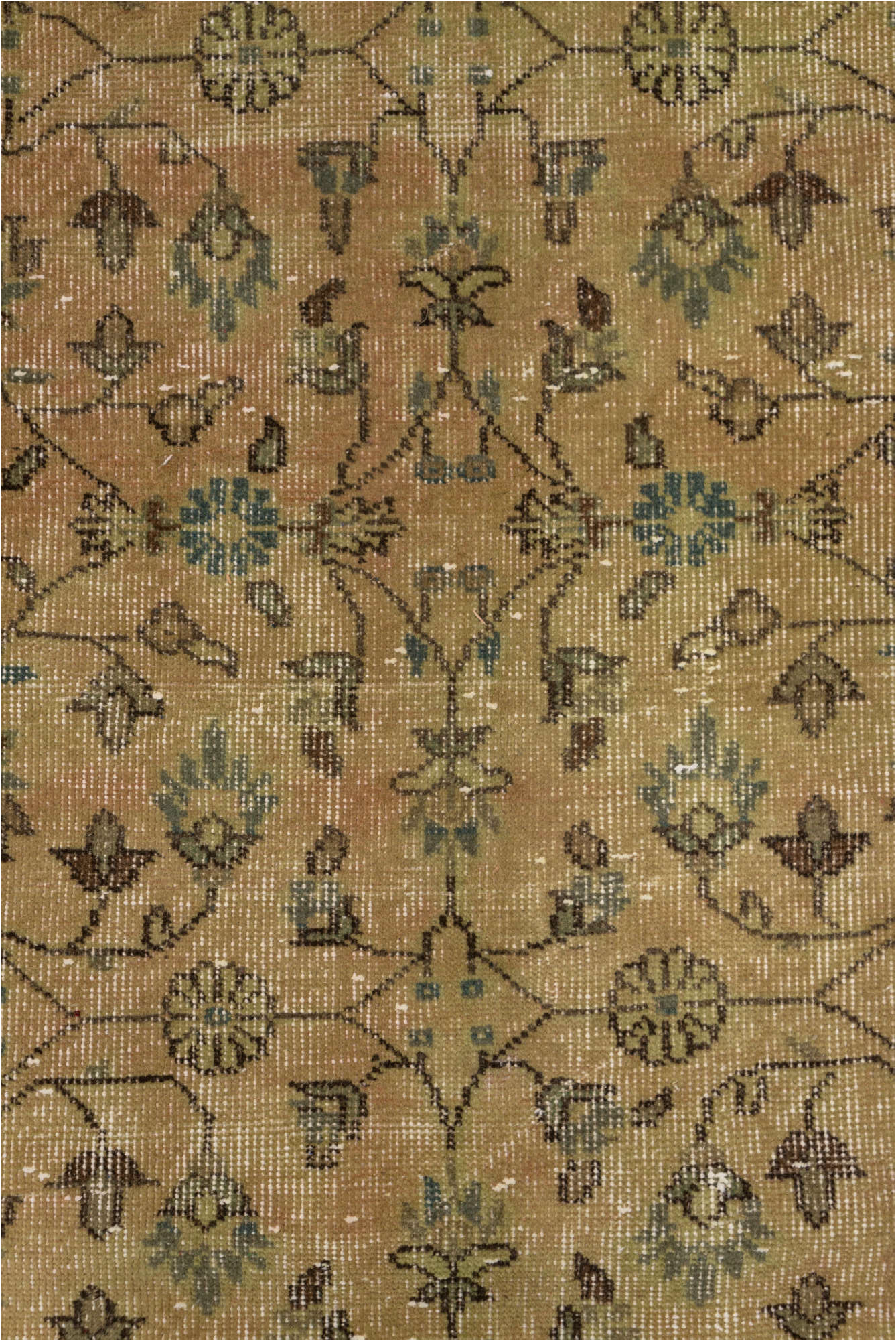 6' x 10' one-of-a-kind handmade vintage Overdyed large size rug. Color palette: brown