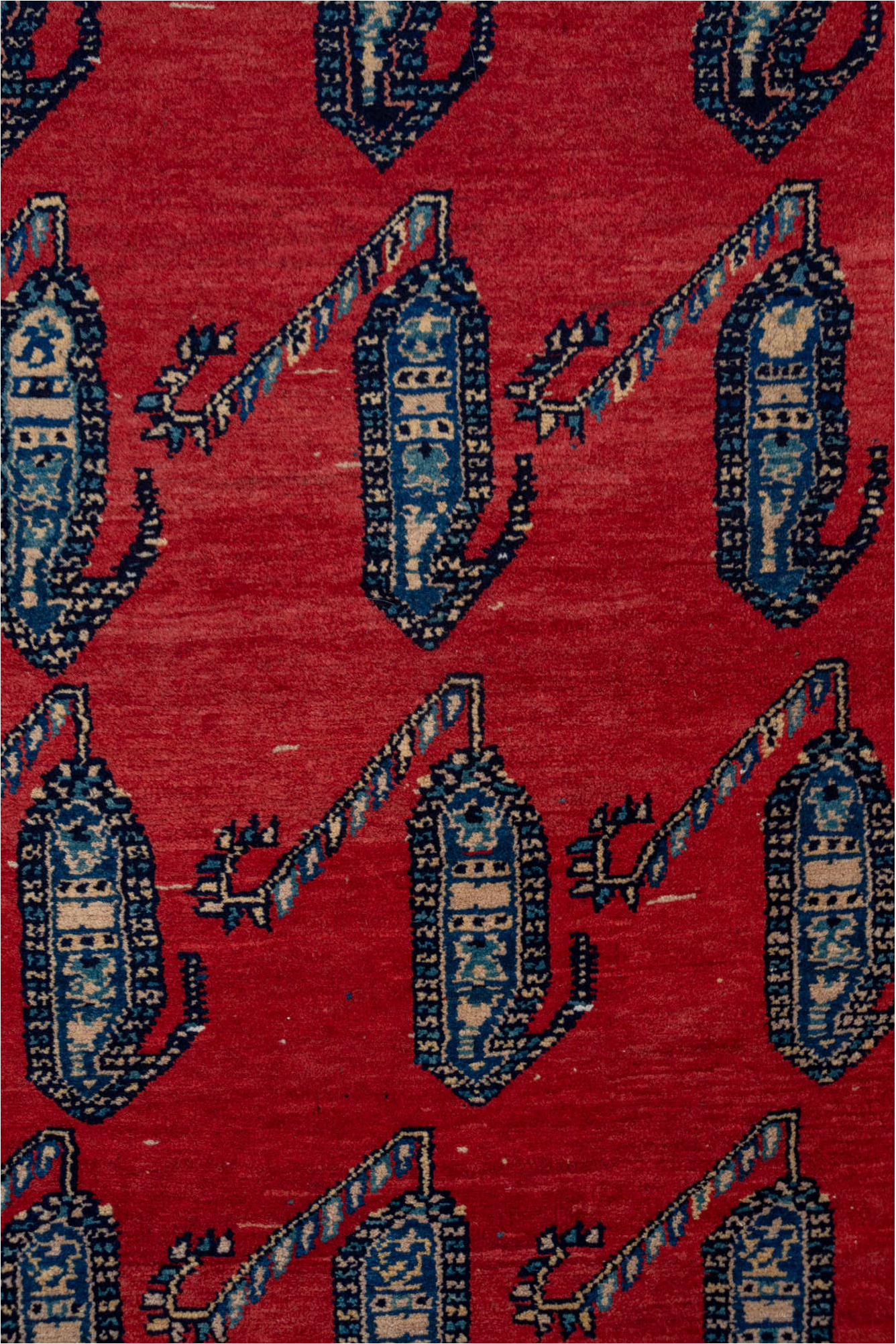 3' x 14' one-of-a-kind handmade vintage Malayer runner rug. Color palette: blue, brown, gray, pink, red