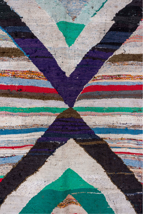 Vintage Rag Rug Area Rug (5' x 8')