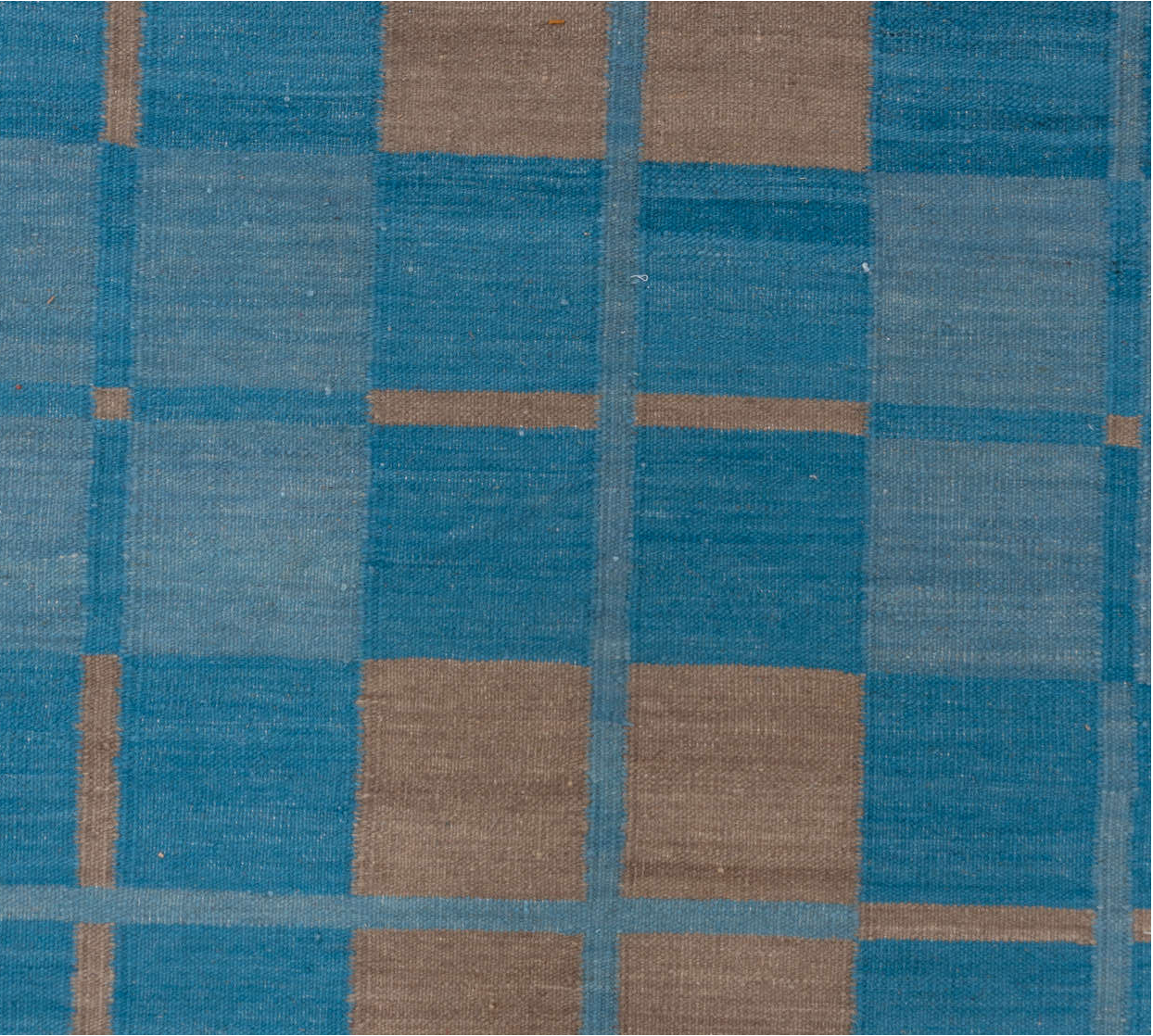 8' x 10' one-of-a-kind handmade vintage Kilim large size rug. Color palette: blue, gray, pink