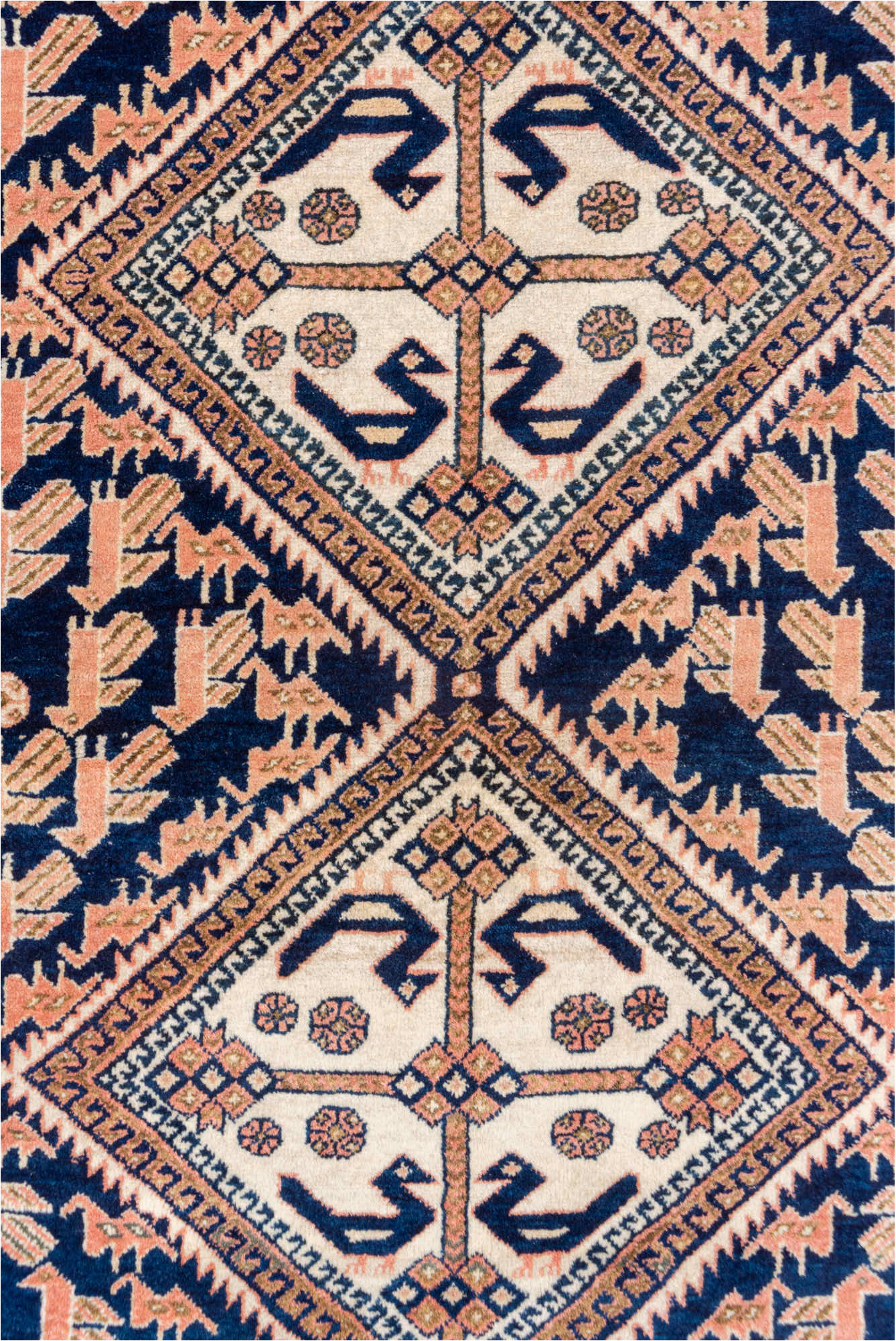 4' x 5' one-of-a-kind handmade vintage Afshar small size rug. Color palette: black, brown, gray, light gray, off-white