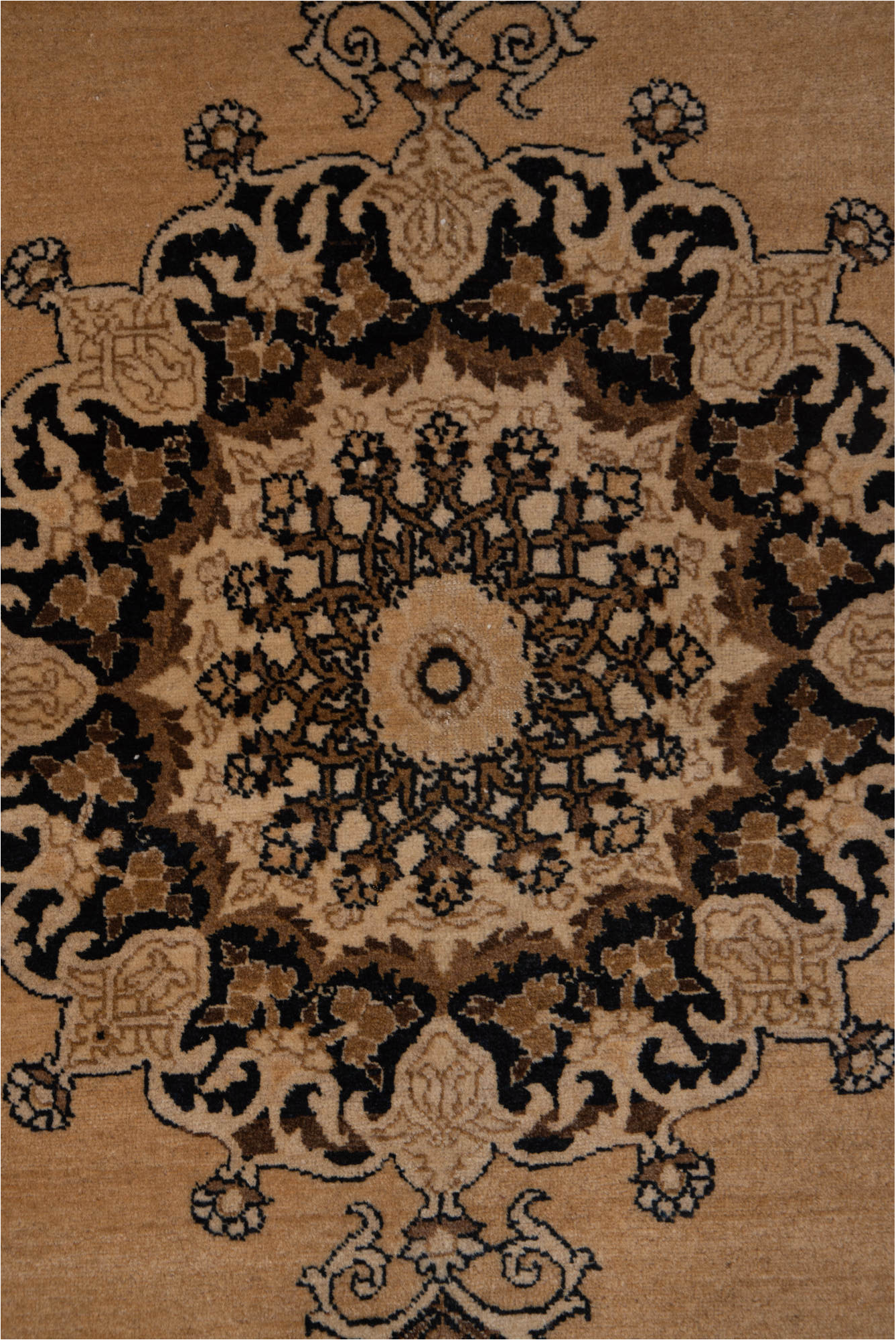 4' x 6' one-of-a-kind handmade vintage Tabriz small size rug. Color palette: black, brown, gray, light gray, off-white, pink