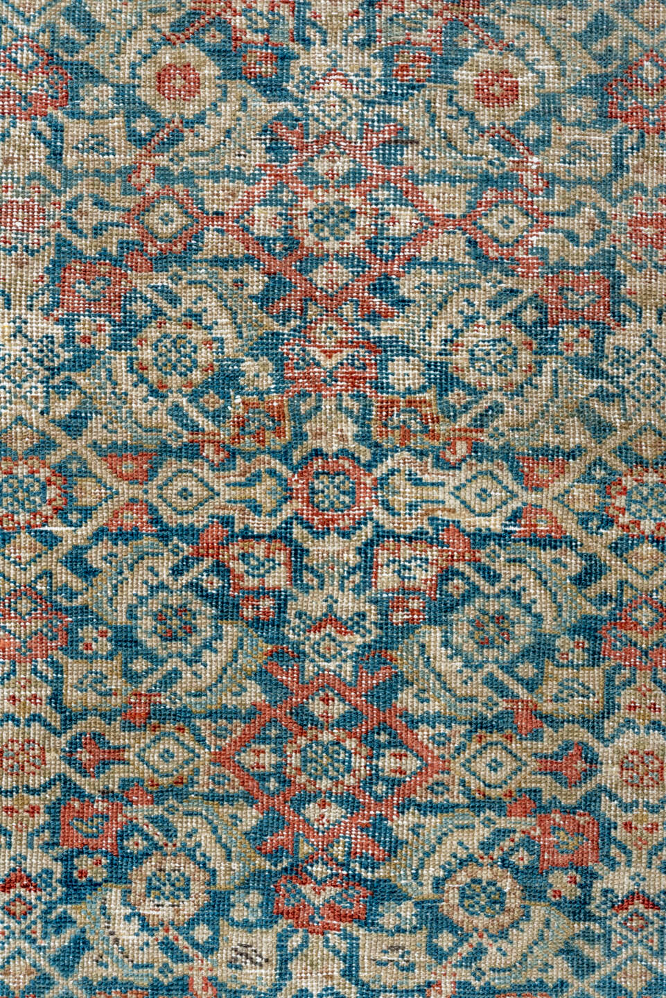 4' x 6' one-of-a-kind handmade vintage Farahan small size rug. Color palette: brown, gray, light gray, off-white, black