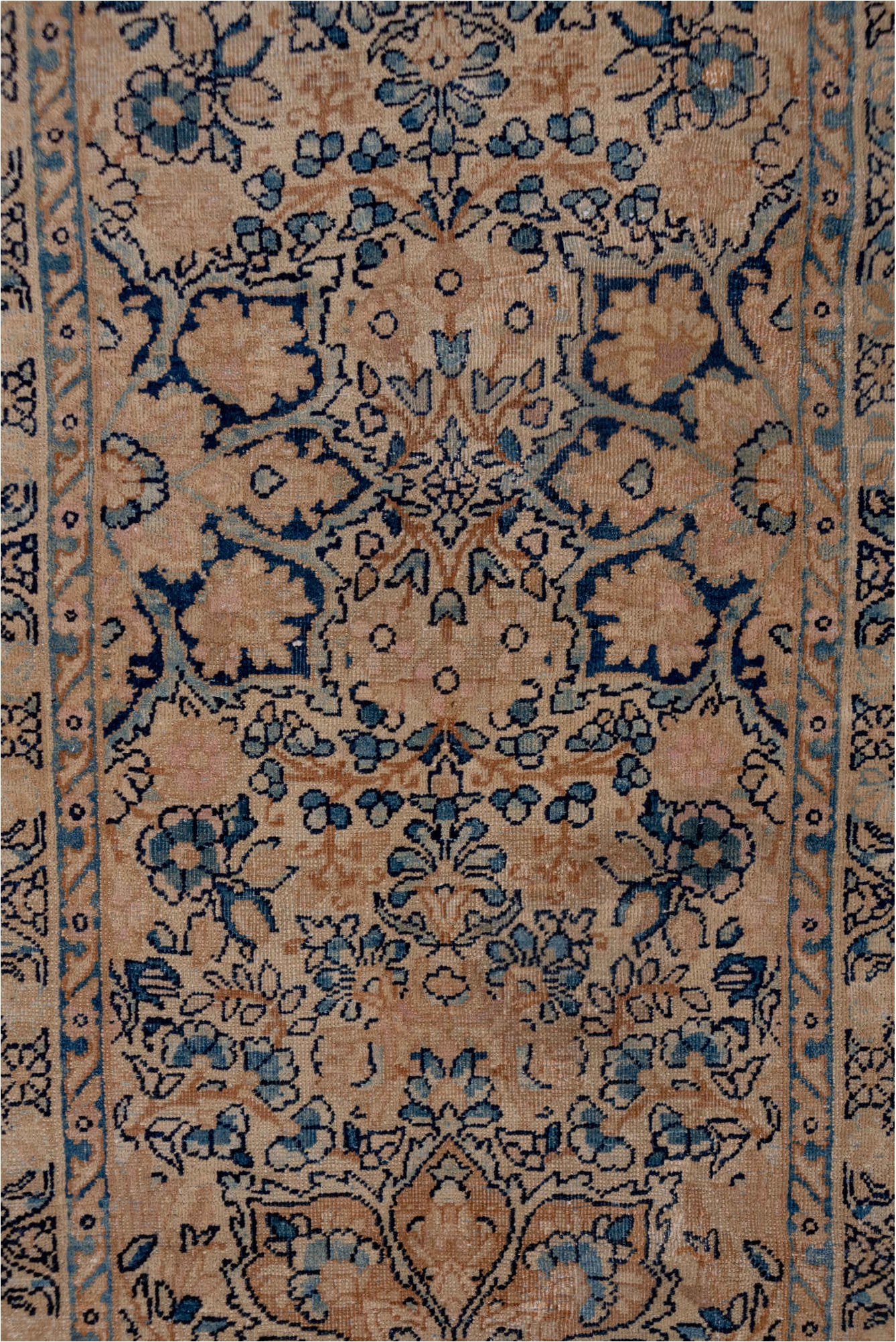 2' x 16' one-of-a-kind handmade vintage Kerman runner rug. Color palette: black, brown, charcoal, dim gray, gray, off-white