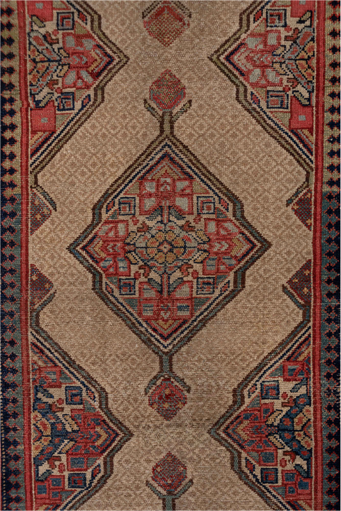 Antique Cam Hamadan Runner Rug (3' x 16')