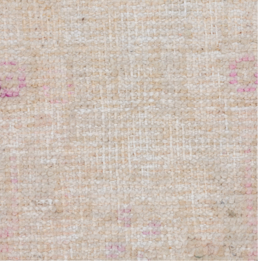 2' x 4' one-of-a-kind handmade vintage Oushak small size rug. Color palette: brown, gainsboro, gray, light gray, linen