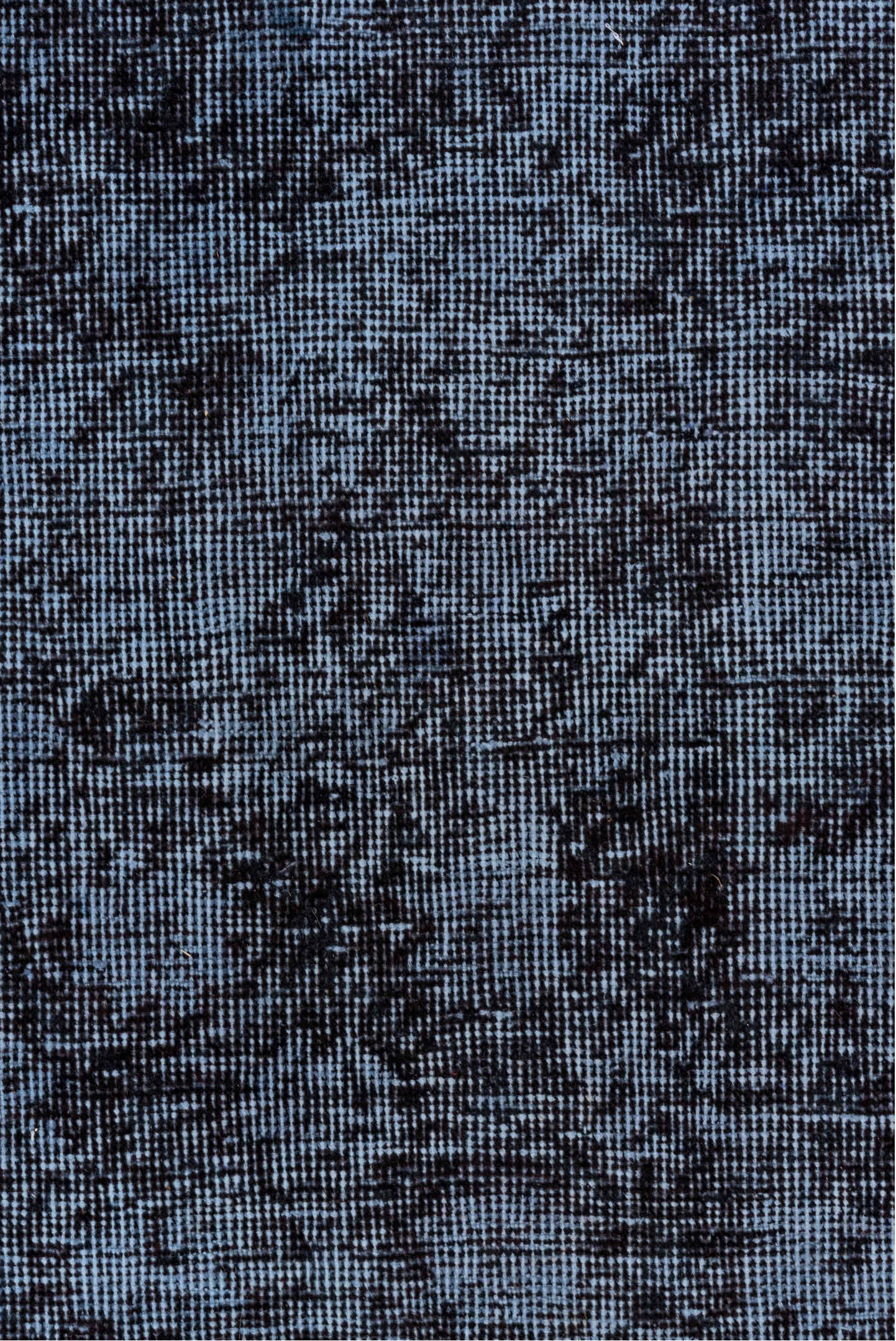 7' x 10' one-of-a-kind handmade vintage Overdyed large size rug. Color palette: gray, blue, light blue, light gray